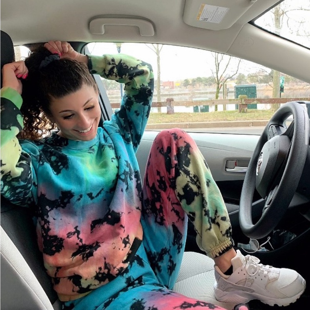 Brown dyed girl reverse tie dye sweatshirt!